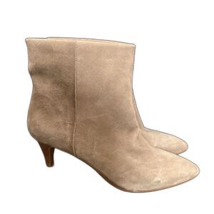 Dolce Vita Dee Kitten Heel Ankle Boot Truffle Tan Suede Point Toe Size 6.5